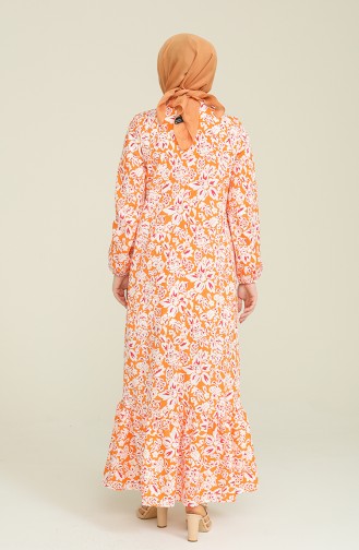 Orange Hijab Kleider 15039-03