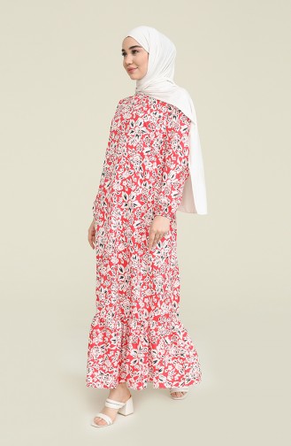Red Hijab Dress 15039-04
