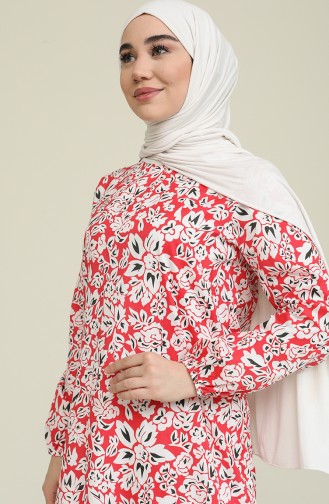 Red Hijab Dress 15039-04