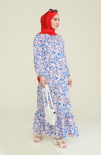 Saks-Blau Hijab Kleider 15039-05