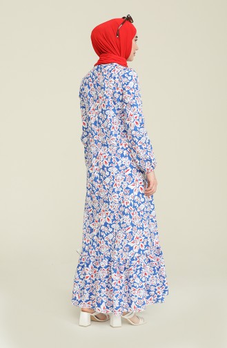 Saks-Blau Hijab Kleider 15039-05