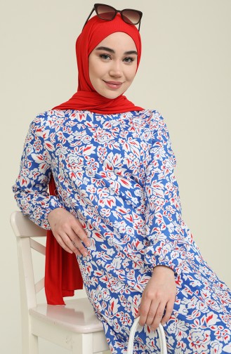 Saxe Hijab Dress 15039-05