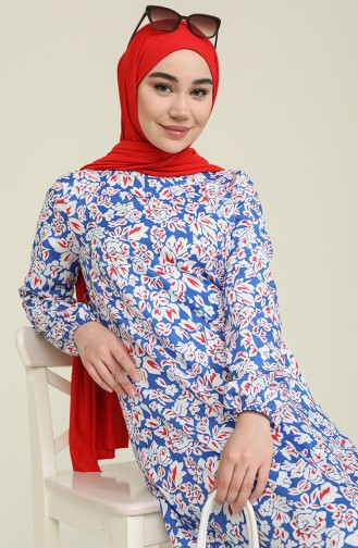 Saks-Blau Hijab Kleider 15039-05