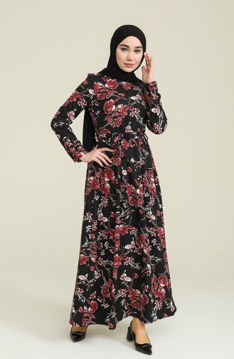 Schwarz Hijab Kleider 60224-01