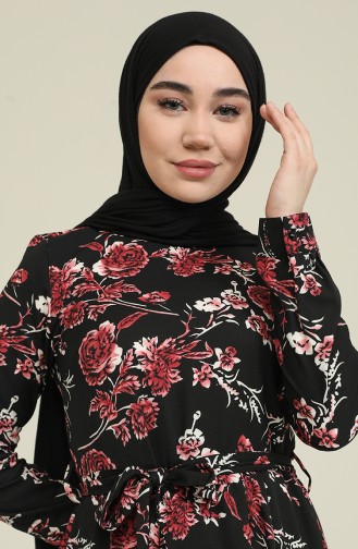 Schwarz Hijab Kleider 60224-01
