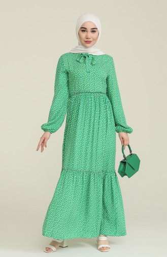 فستان أخضر حشيشي 60237-01
