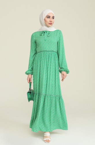 فستان أخضر حشيشي 60237-01