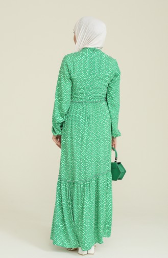 Grün Hijab Kleider 60237-01