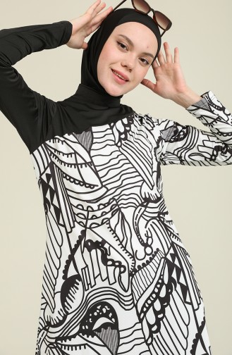 Schwarz Hijab Badeanzug 22646-01