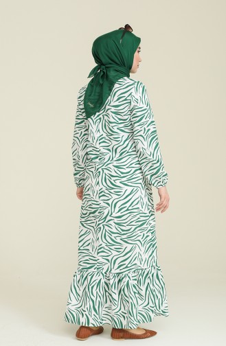 Green Hijab Dress 15037-01