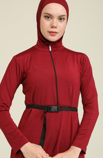 Claret Red Modest Swimwear 22661-03