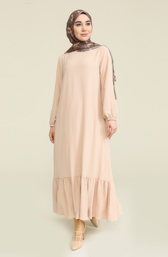 Beige Hijab Dress 0008-05