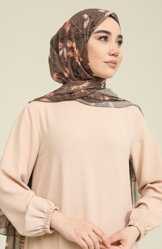 Beige Hijab Kleider 0008-05