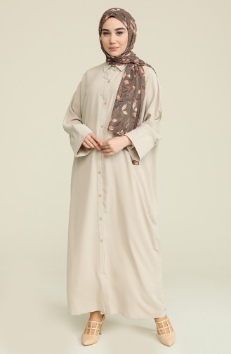 Beige Hijab Dress 1009-01