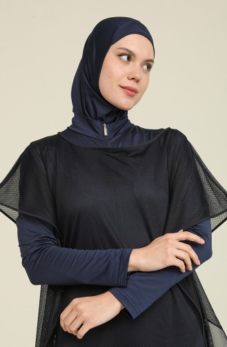 Dunkelblau Hijab Badeanzug 21627-02