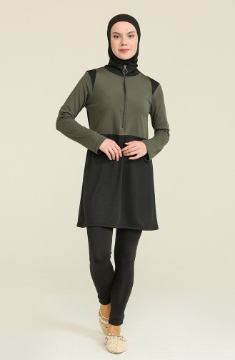 Khaki Hijab Badeanzug 2217-02