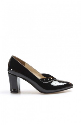  High-Heel Shoes 961ZA556.Siyah Rugan