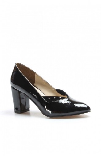  High-Heel Shoes 961ZA556.Siyah Rugan