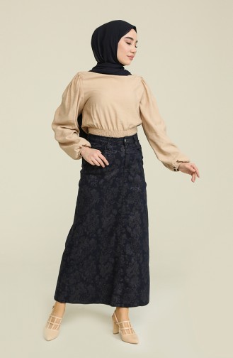 Navy Blue Skirt 9074A-01