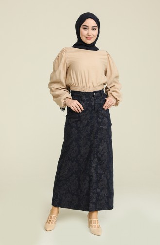 Navy Blue Skirt 9074A-01