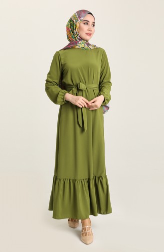 Henna Green Hijab Dress 15041-04