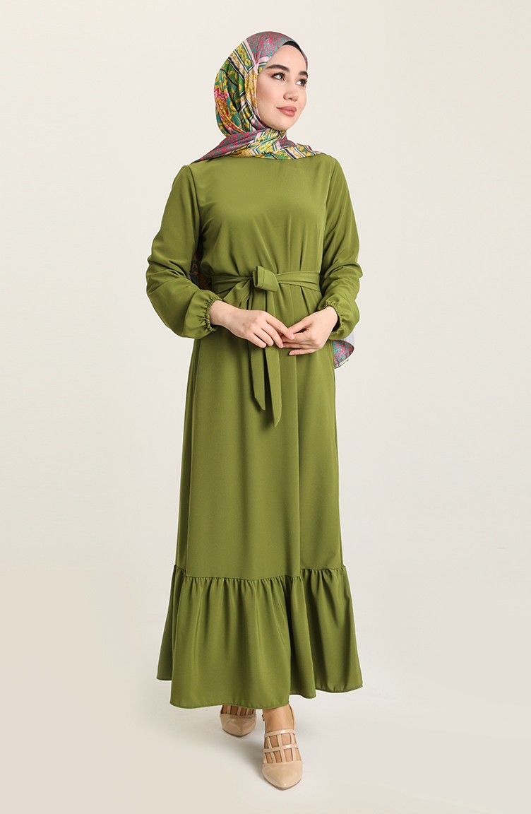 green henna dress Teal Green Henna V-Neck Chiffon Shimmer Modest Maxi Dress