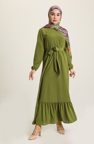 Henna Green Hijab Dress 15041-04