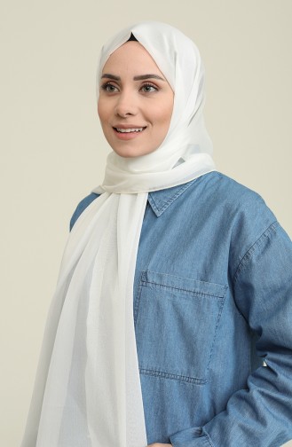 Jan Jan Şifon Şal 7586-03 Ekru