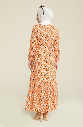 Orange Hijab Dress 2062A-02