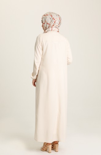 Cream Hijab Dress 1763-02