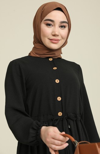 Schwarz Hijab Kleider 0007-03