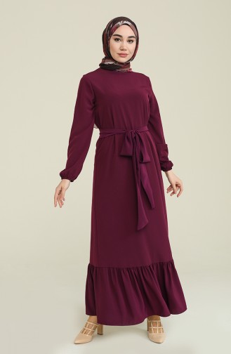 Plum Hijab Dress 15041-03