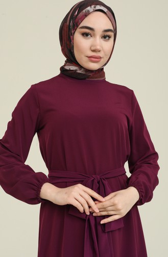 Plum Hijab Dress 15041-03