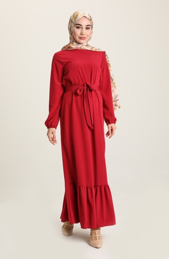 Red Hijab Dress 15041-05