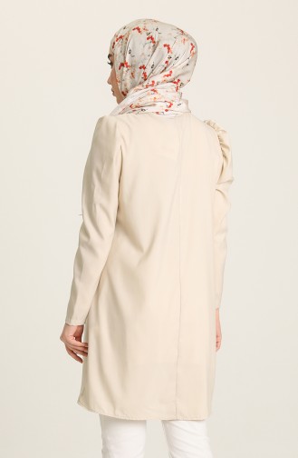 Düğmeli Tunik 1762-02 Krem