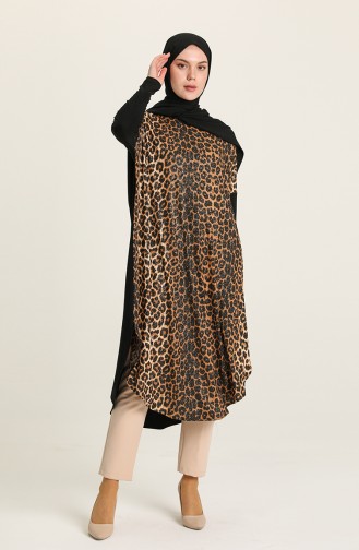 Leopar Desenli Tunik 5000-01 Siyah