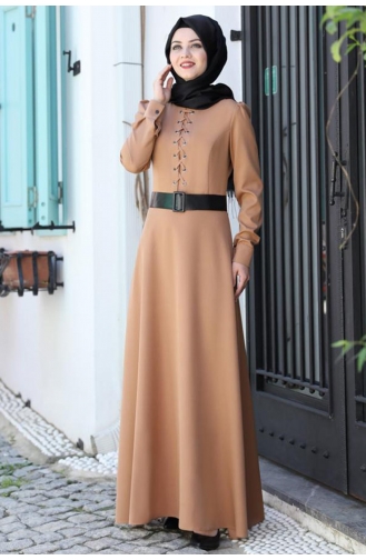 فستان أخضر تبغ 1010-05