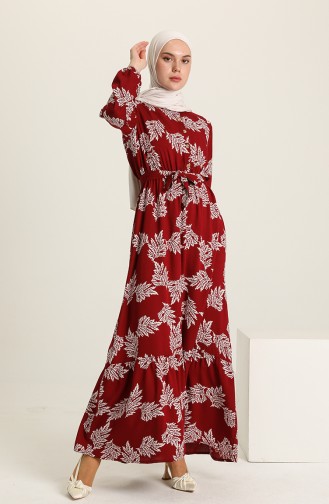 فستان أحمر كلاريت 4566-04