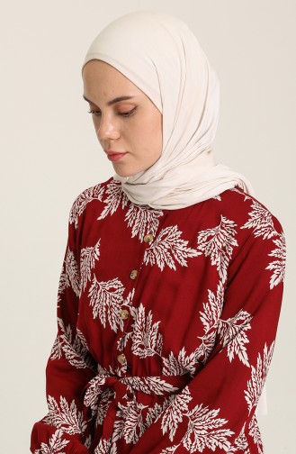 Weinrot Hijab Kleider 4566-04