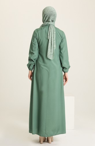 Elastic Sleeve Dress 4536-09 Emerald Green 4536-09