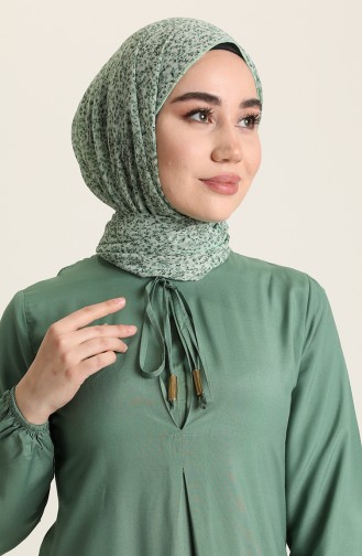 Robe Manches Élastiques Avec Plis en A 4536-09 Vert Noisette 4536-09