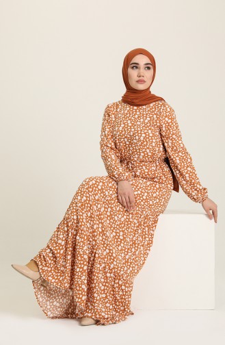 Camel Hijab Dress 3303-04