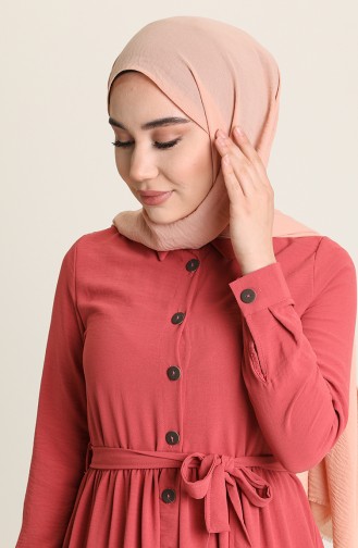Beige-Rose Hijab Kleider 5628-05