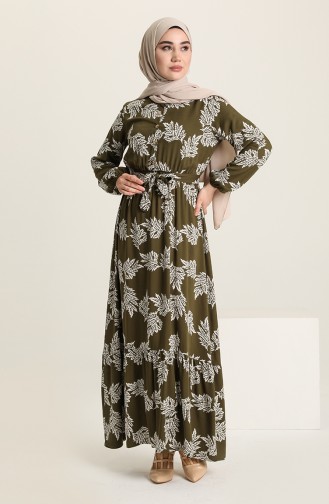 Khaki Hijab Dress 4566-05