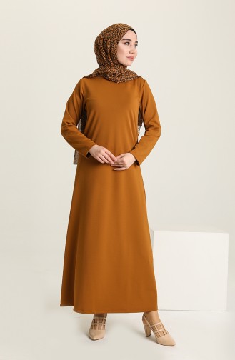 Senf Hijab Kleider 0420-07