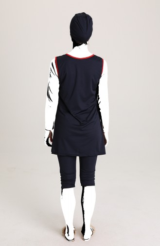 Dunkelblau Hijab Badeanzug 2202-02