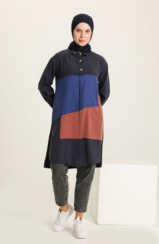 Topped Tunic 4702-01 Navy Blue 4702-01