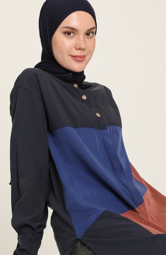 Topped Tunic 4702-01 Navy Blue 4702-01