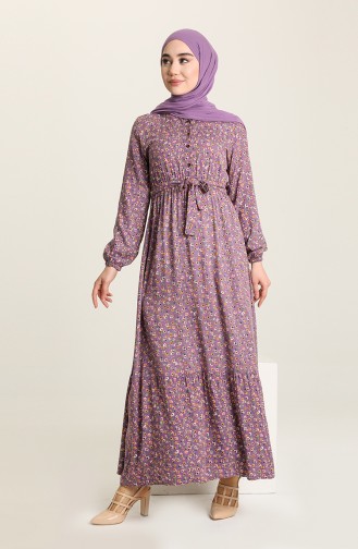 Violet Hijab Dress 4066-04