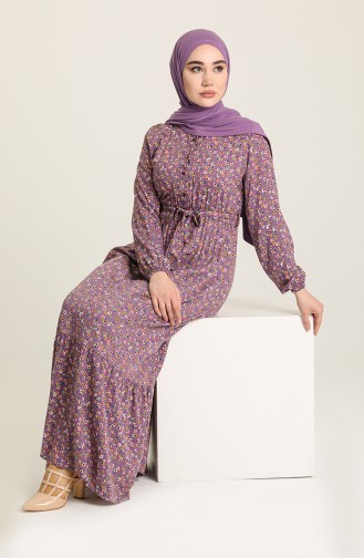 Violet Hijab Dress 4066-04